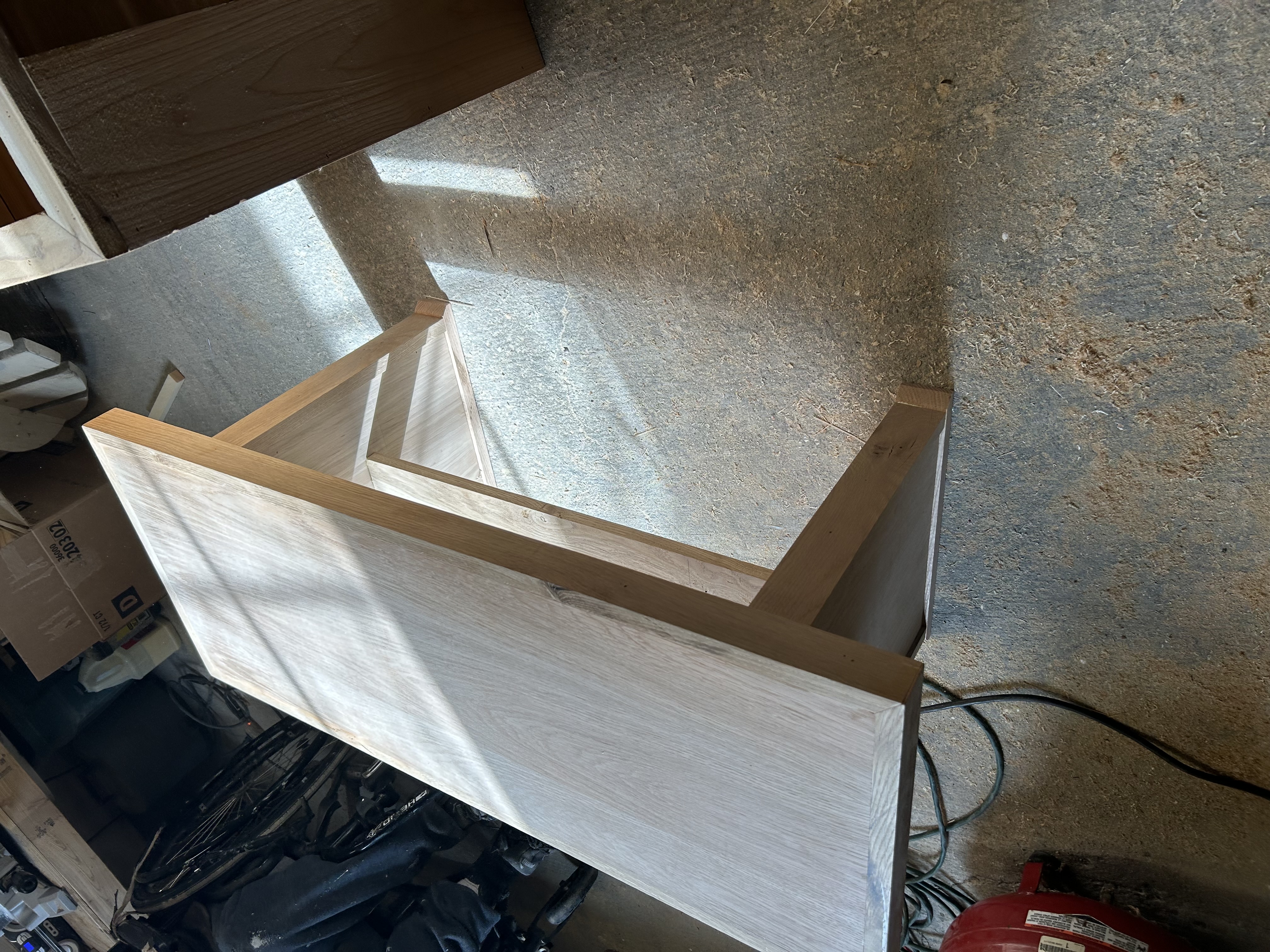 Custom-built furniture bench with A-frame legs - Ottawa Handiman